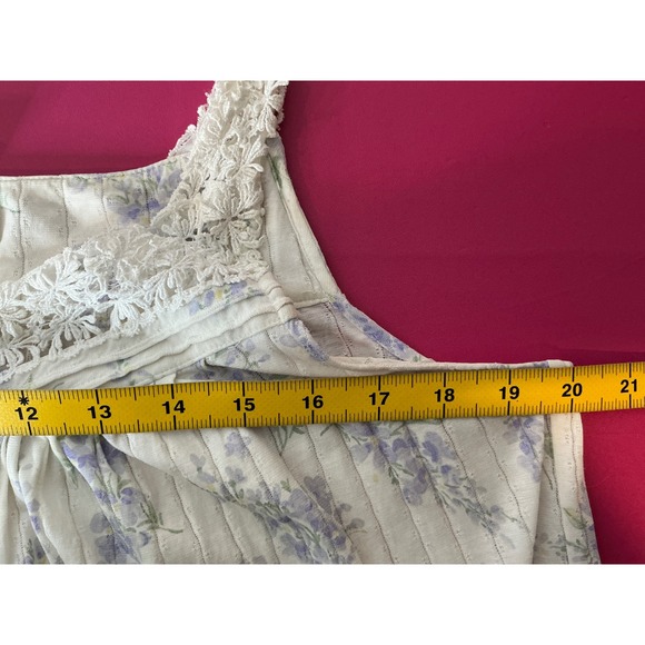 Eileen West Womens Floral Long Nightgown Lace Trim Size M Cottagecore Romantic - Picture 5 of 7